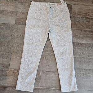 NWT Soft Surroundings Leopard Print Pull-On Straight Leg Pants 10P 12